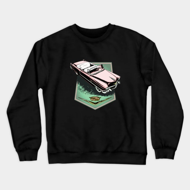 56 Pink Cadillac, 1956 Caddy series 62 Crewneck Sweatshirt by ZoeysGarage